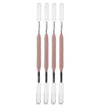 4pcs Eyebrow Brush Comb: Eyelash Comb Separator - Stainless Steel Mascara Brush Separator with Dust Cover for Lash Extension Eyebrow Makeup Use