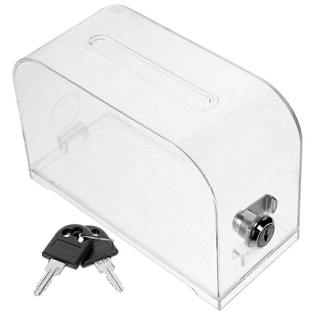 Opinion Voting Box Clear Donation Box with Lock for Multi-Function Use