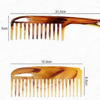 Conjunto portátil com 2 pentes retrô de dentes largos para penteados, ideal para cabeleireiros.