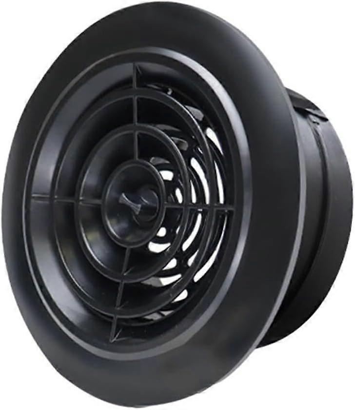 Adjustable round ABS ceiling ventilation grille - Black (125 mm)