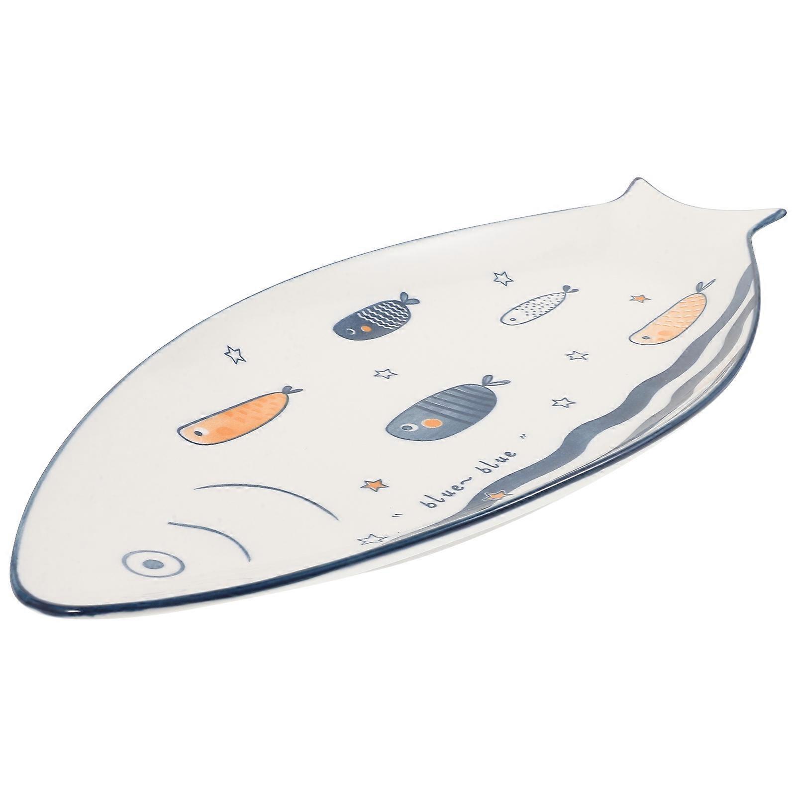 Fish Shape Ceramic Serving Dish for Storage Cartoon Fish Ceramic Plate