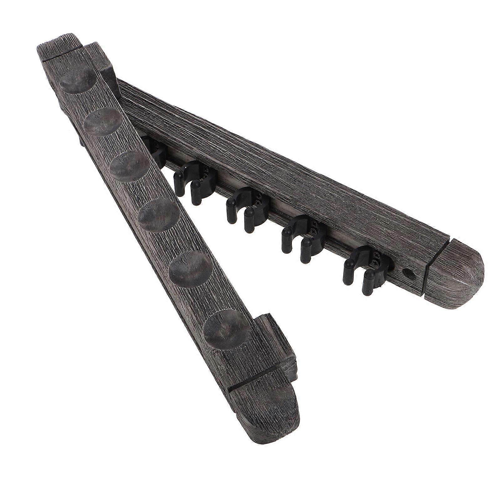 Wall Mounted Wood Pool Cue Rack for 2Sets Solid Wood Billiard Holder