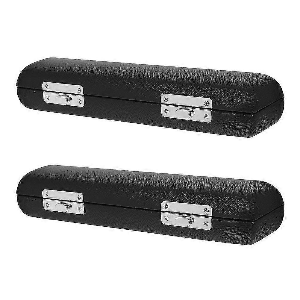 Durable Black Piccolo Flute Storage Box for 6Pcs with Soft Padding