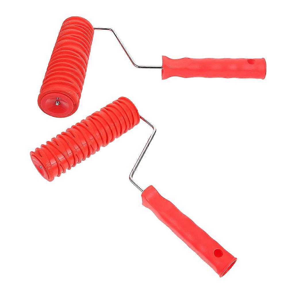 2pcs Textured Rubber Roller Drywall Texture Roller Patterned Paint Roller Paint Roller Wall Decor