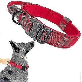 Tactical Dog Collar Military Dog Collar Adjustable Nylon Dog Collar Heavy Duty Metal Buckle With Handle