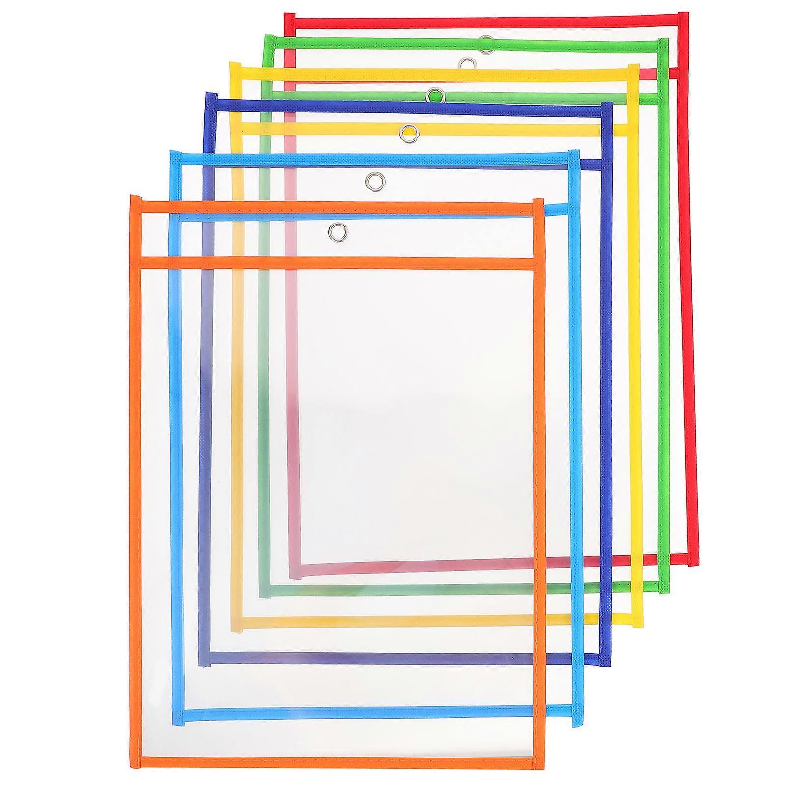 6pcs Clear File Sleeves Multi-function Document File Holder Protectors Paper Organizer