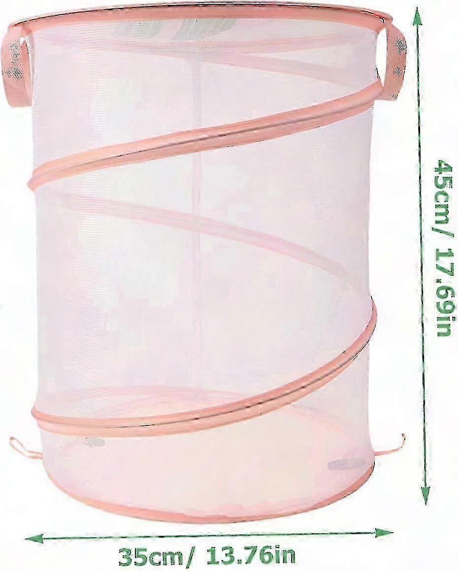 Collapsible Laundry Hamper Basket for Clothes Storage - Portable Mesh Laundry Bin