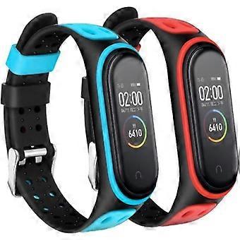 2 stykker dobbeltfarget silikonstropp kompatibel for Xiaomi Mi Band 5