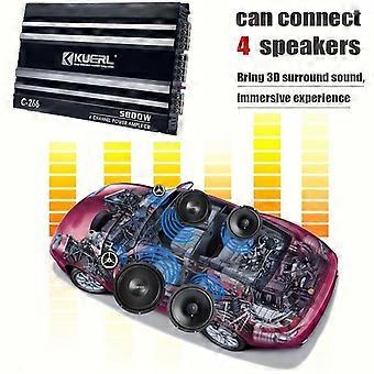 KUERL 4 Channel AB Class 12V Car Amplifier, 5800W Power Stereo 
