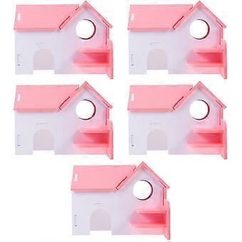 Small Pet Hideout Guinea Pig House for Hamster 5Pcs Assorted Colors PVC