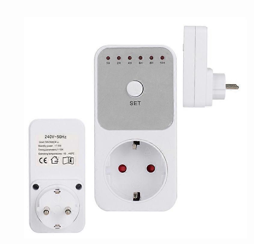 Countdown Timer Switch, 6-Mode Programmable Outlet Timer, 1-10 Hours, EU Plug 220V, 1 Pack