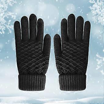 Guantes cálidos de invierno para exteriores, guantes de punto, guantes de terciopelo, herramientas para mujer, hogar
