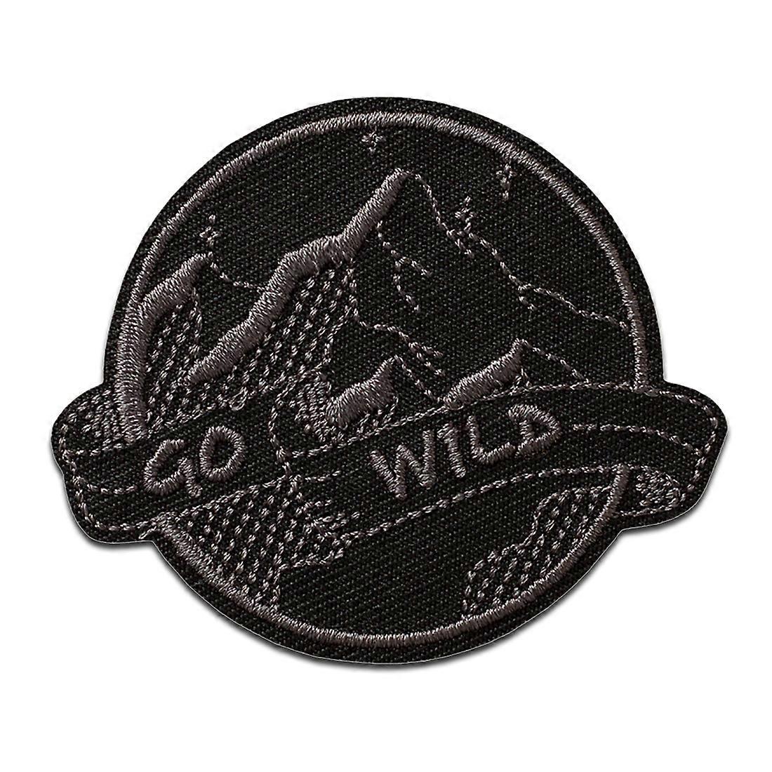 Go Wild Black - Patch, Iron-on patch, Iron on, Size: 5.5 x 6.5 cm