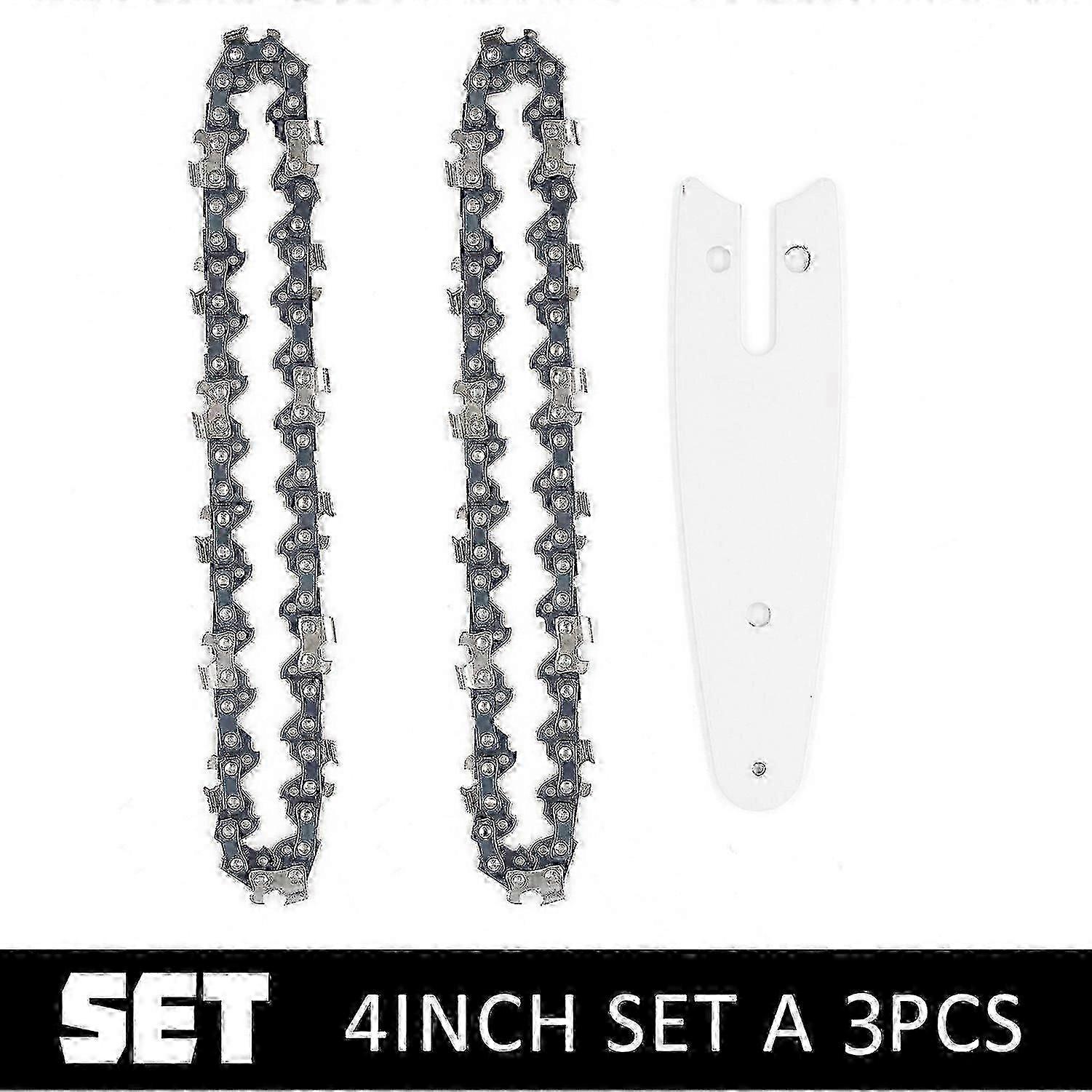 Chainsaw Chain 2pcs Carbide Chainsaw Chain (4 inch+bar)