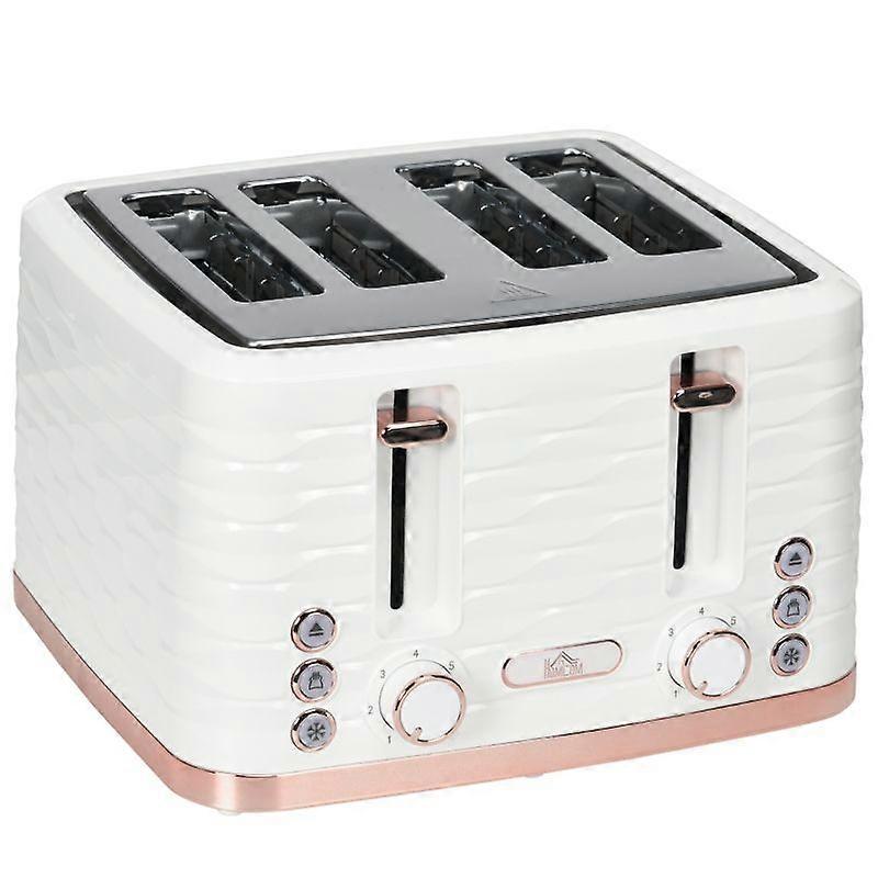 Four-Slice Rippled Toaster - White