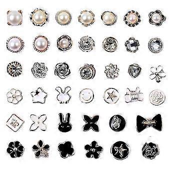 40 Pcs Femmes Chemise Broche Boutons, Sécurité Invisible Boutons Pas de Coudre Chemise Broche Bouton Épingles