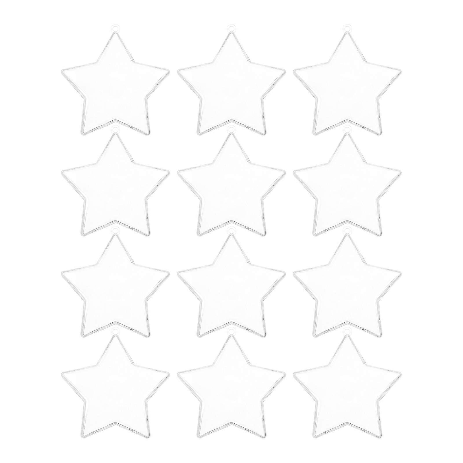 12PCS Candy Boxes Transparent Star Shape Candy Storage Box Container for Wedding Party
