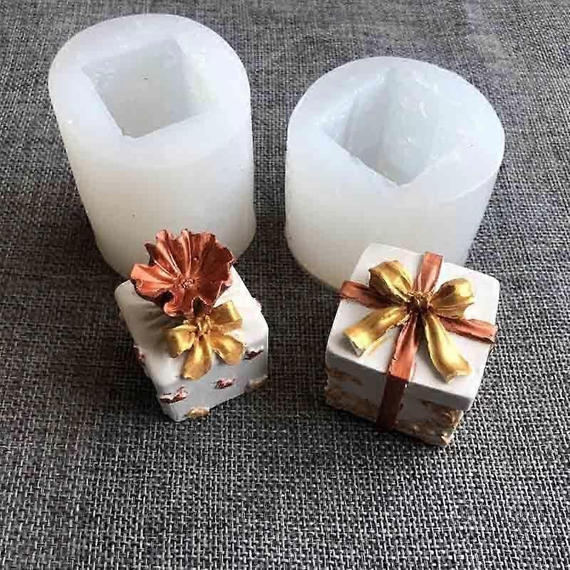 Christmas gift box shape drip mold - 2pcs/set