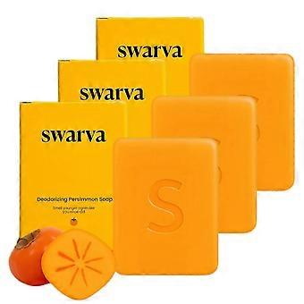 Persimmon Soap Bar Japanese Natural Odor Control Deep Hydration Gentle Cleansing 100g 3 Pack