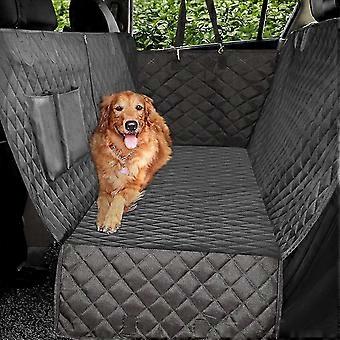 100% Waterproof Pet Rear Seat Cover for Car, Black, Side Wings, Hammock Convertible