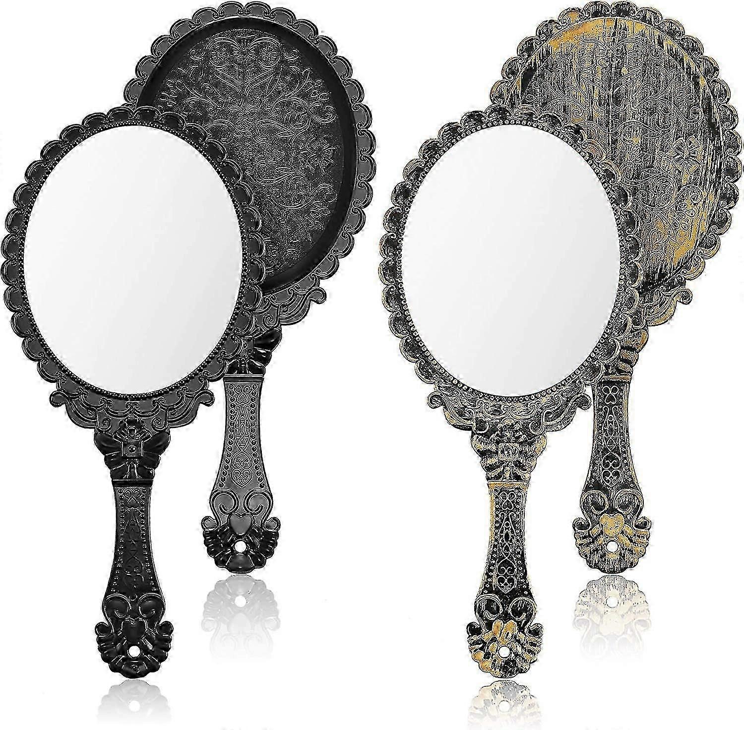 2-pack Vintage Embossed Hand Mirrors