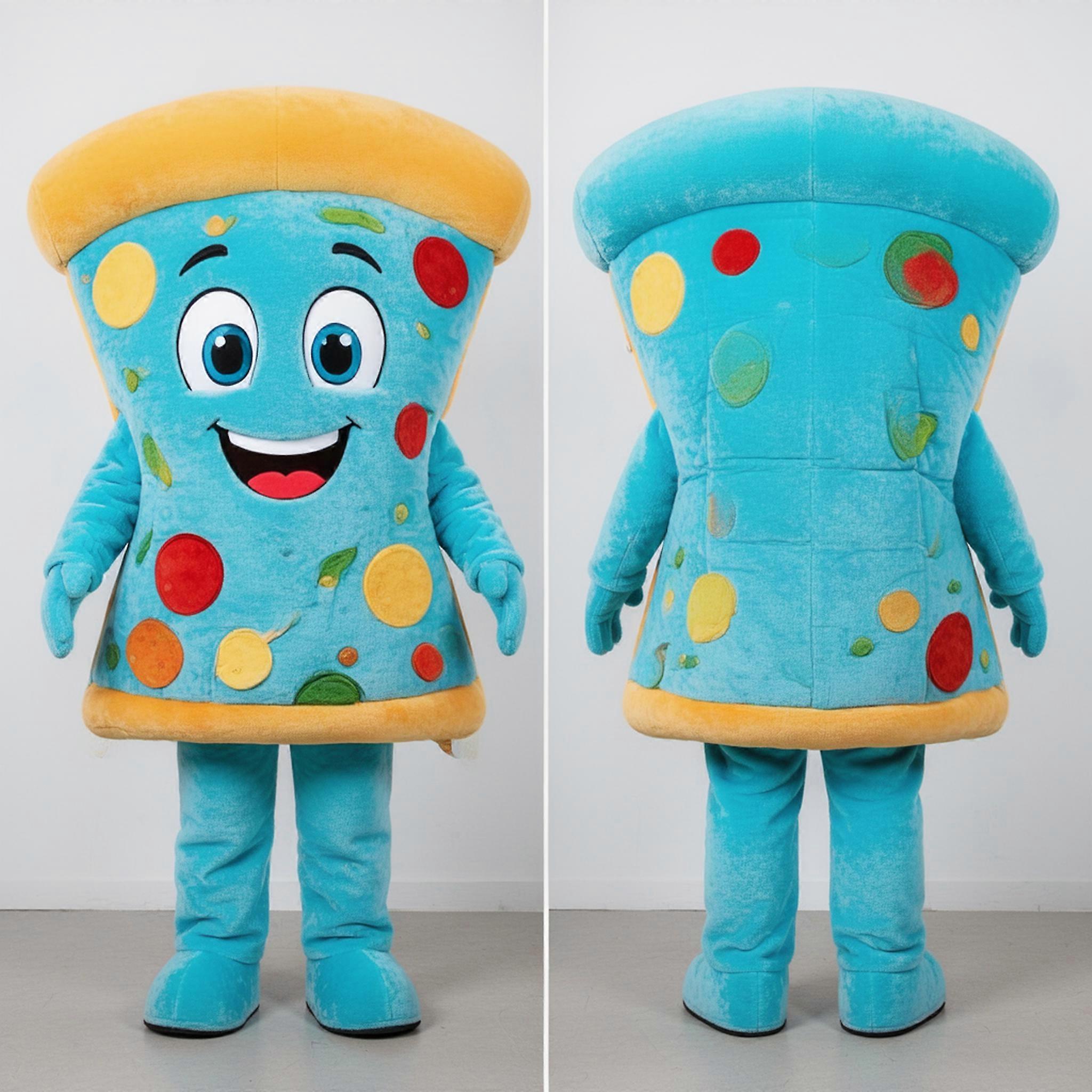 MASTICOT Cyan Velvety Pizza Slice Mascot