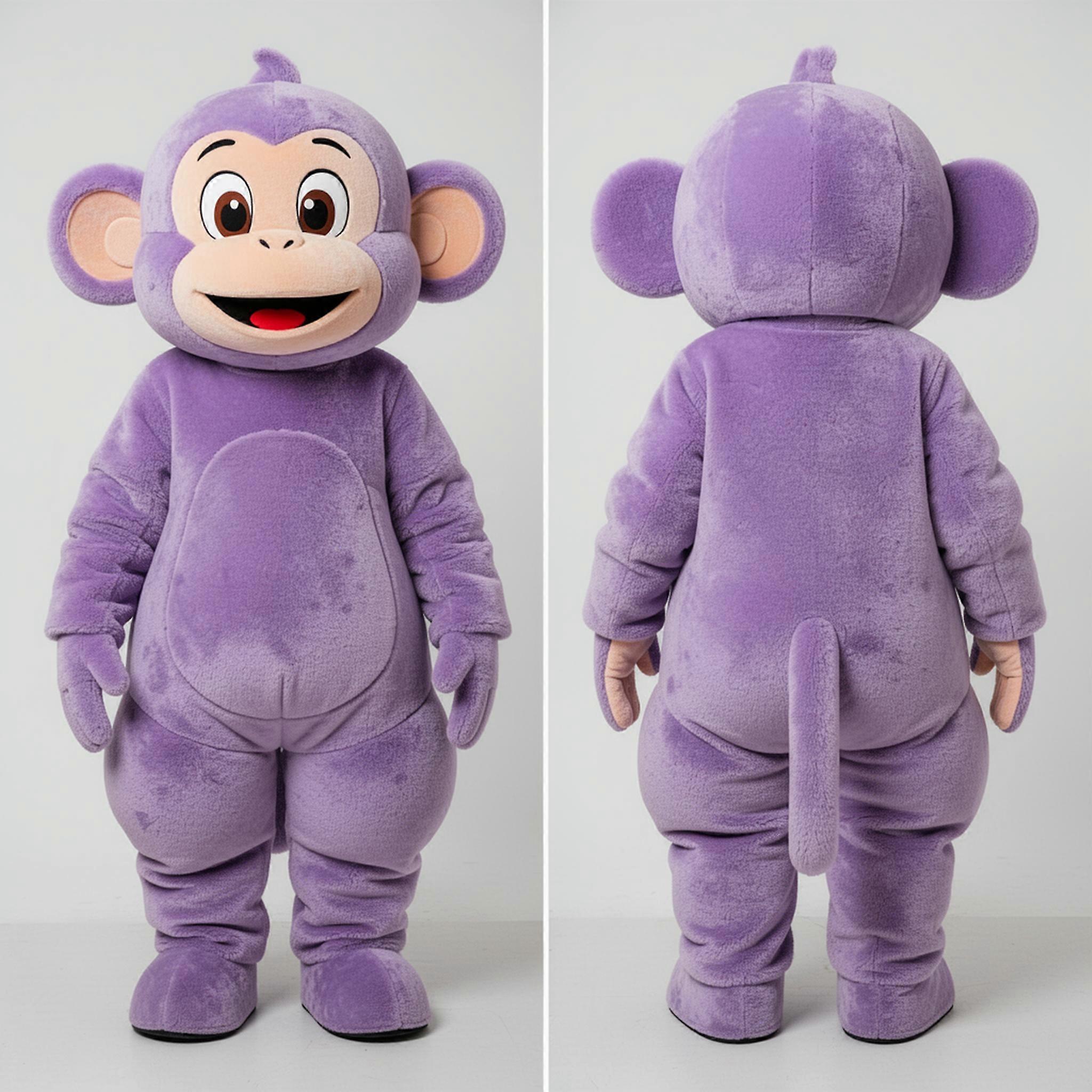 MASTICOT Lavender Plush Broad Shouldered Monkey Mascot