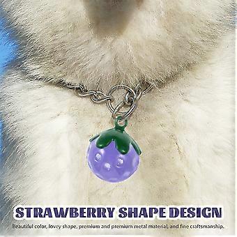 Strawberry Bells Pet Collar Charms for Sounding with 5Pcs Purple Copper