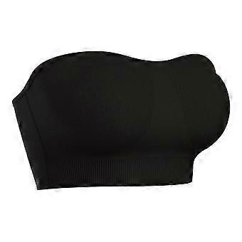 Soutien-gorge bandeau sans bretelles en silicone antidérapant pour femme, rembourré et amovible, sans armatures, idéal pour les mariages et les fêtes (noir).
