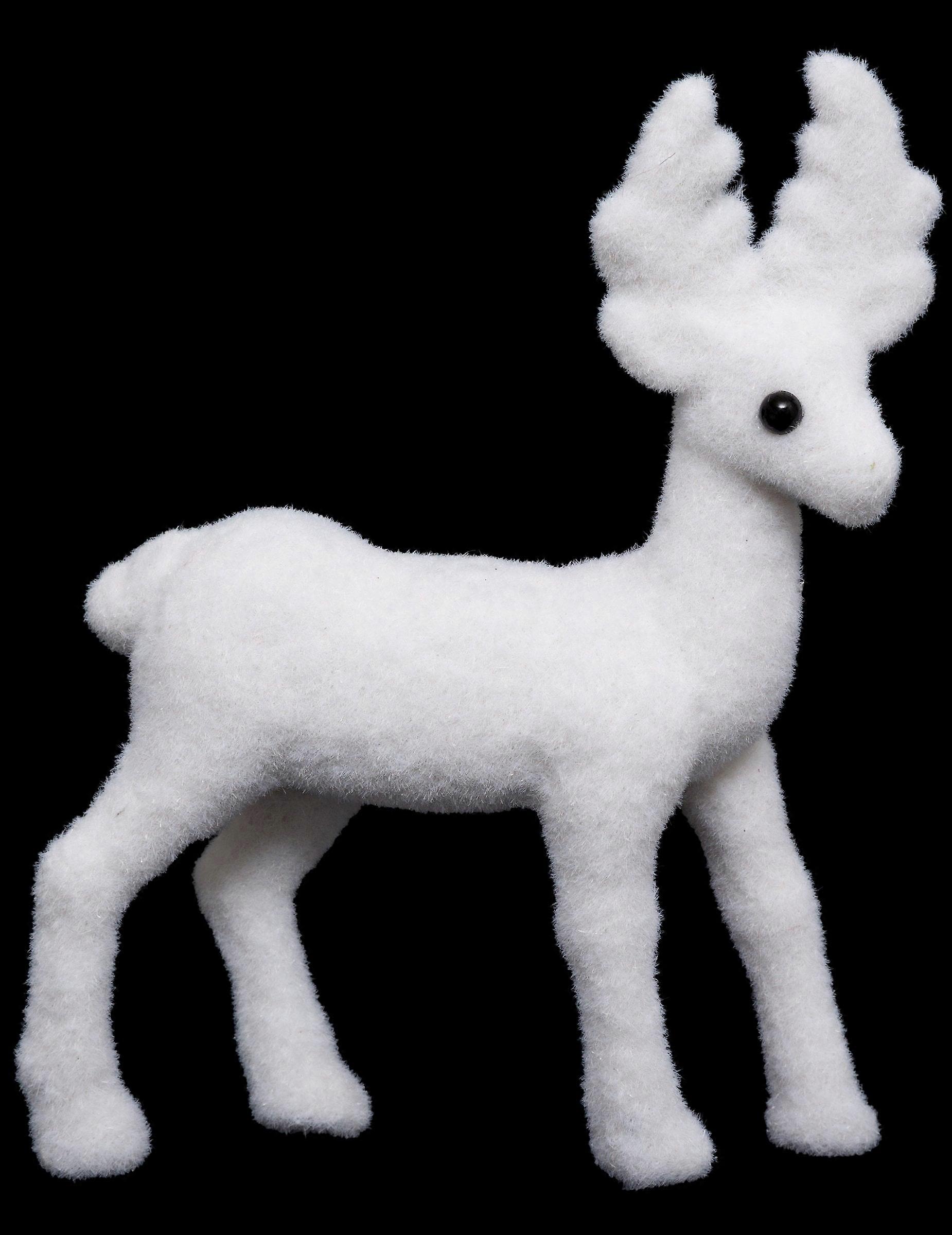 Dekor renne blanc 13 cm pour Noël