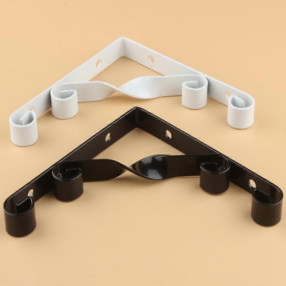 Iron Bracket for Wall Shelf Support with 2Pcs White Creative Triangle Brackets