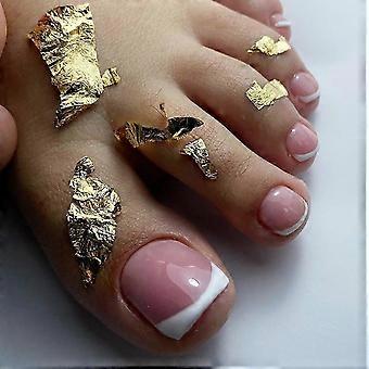 Uñas de los pies cuadradas con punta francesa