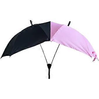Large Windproof Umbrella for Two People, Pink and Black Double Canopy Long Handle Couples Rain Umbrella