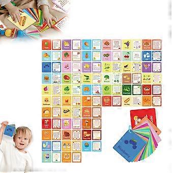Bilingual Food Flashcards for Kids, English Chinese Vocabulary Cards with Pictures and Science Facts, 50 Pack
