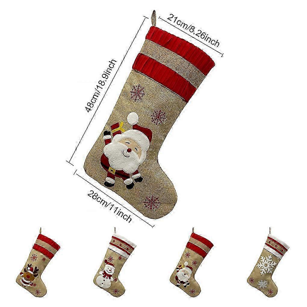 Non-Woven Festive Stocking With Santa