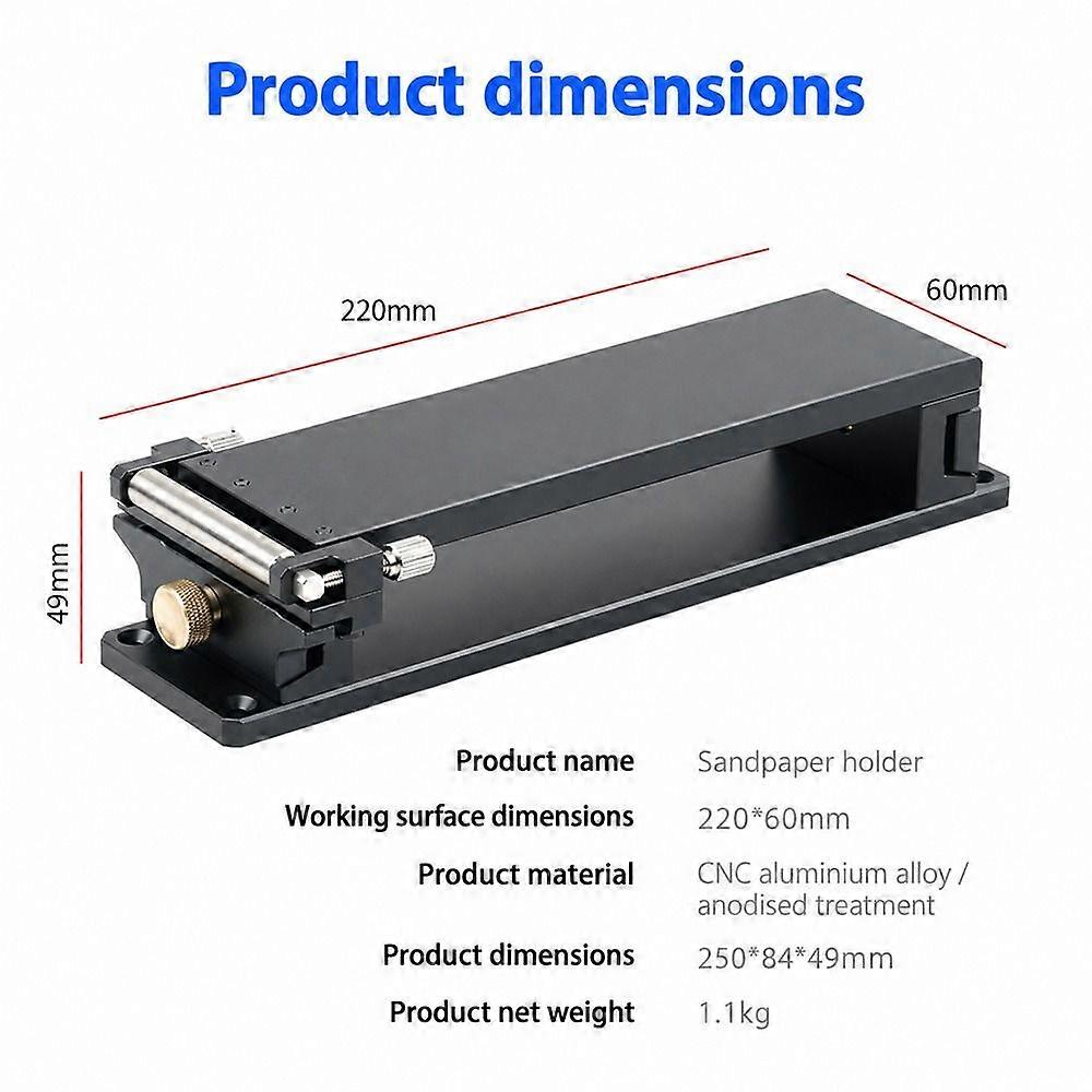 Sandpaper Holder with Two Side Knobs for Securing Sanding Paper