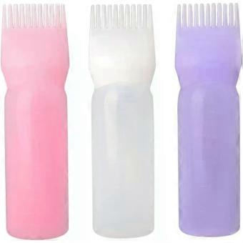 2pcs Plastic Hair Dye Applicator Comb Bottles for Salon Home Use