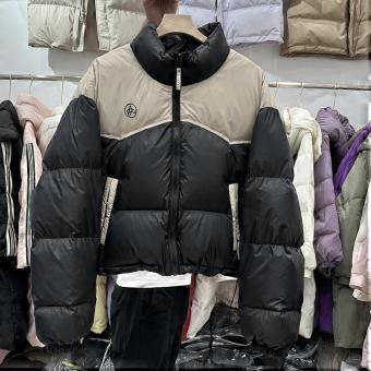 Chaquetas cortas de plumas para mujer, diseño patchwork, nuevas, acolchadas para el invierno, color blanco, estilo "bread jacket" (chaqueta tipo pan), estilo europeo, muy populares.