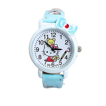 Veeki Child Learning Time Quartz Watch,cartoon 3d Strap,read Time Study Time Todder Watch,kindergarten Learn Time Watchessky Blue