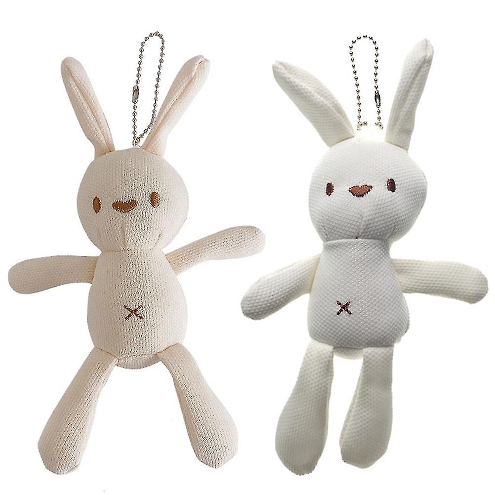 2pcs Cloth Rabbit Keychain Pendant Lovely Doll Hanging Decor Schoolbag Pendant