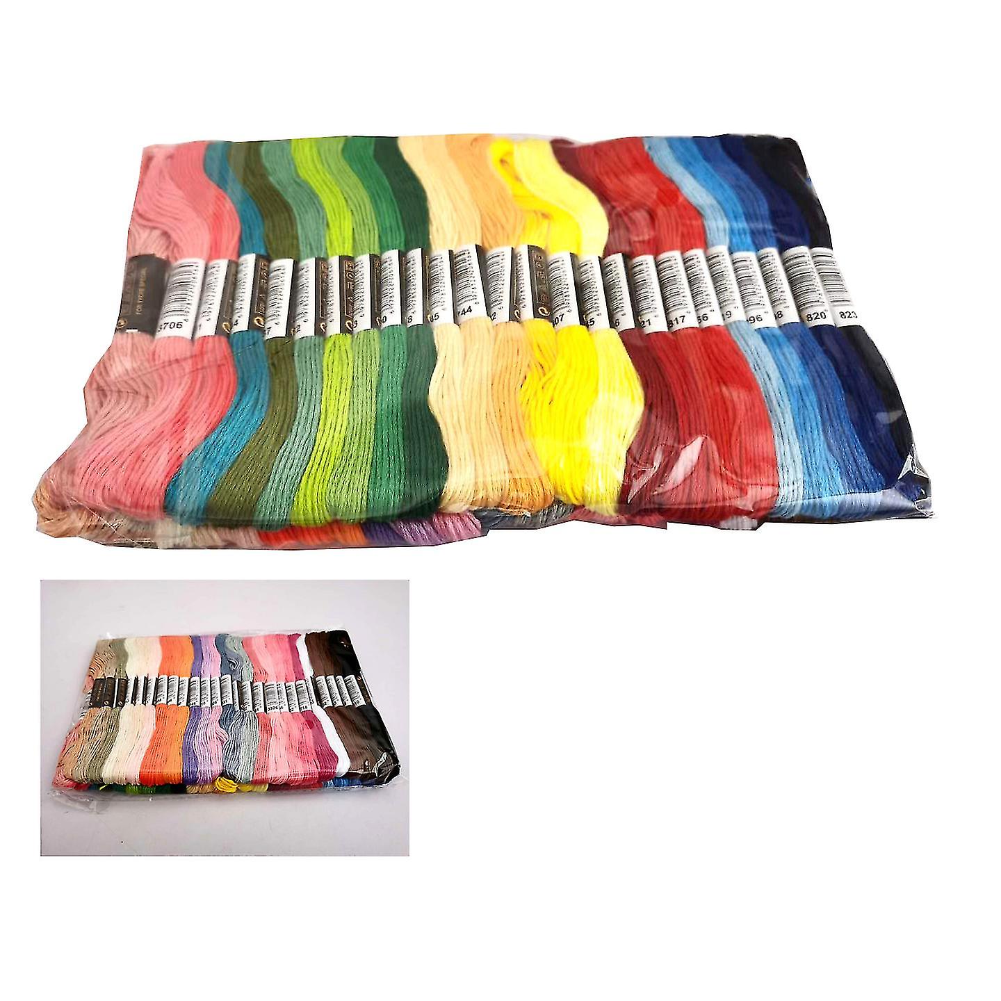 Embroidery Floss Rainbow Color 50 Skeins Per Pack Cross Stitch Threads Friendship Bracelets Floss Crafts Floss