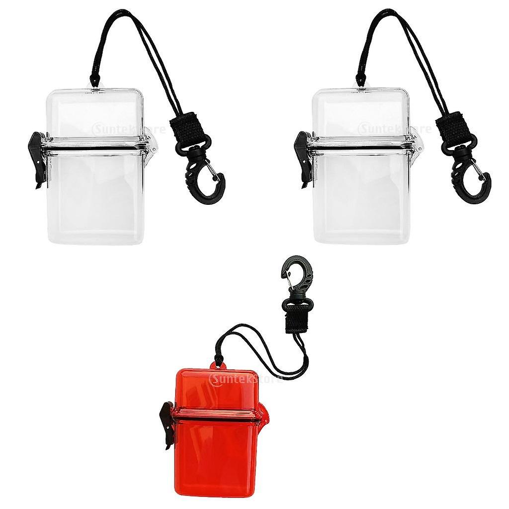 スキューバダイビングシュノーケルサーフカヤック用3個の防水ドライボックスコンテナクリップ