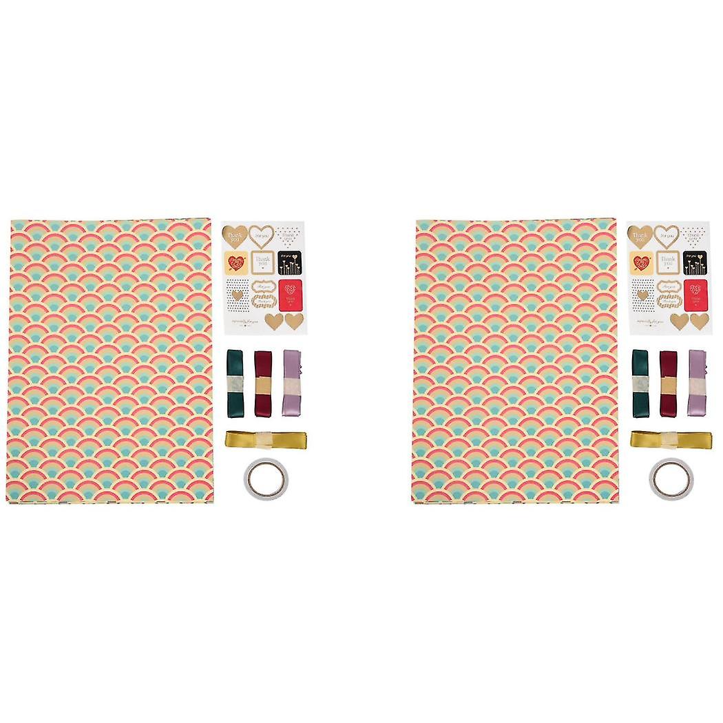 Wrapping Paper Sheets,birthday Wrapping Paper Set Included 12 Pcs Gift Wrap Papers,ribbon Present G