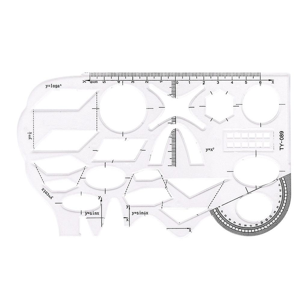 Transparent Multifunctional Geometry Ruler Arc Corner Edge Design for School