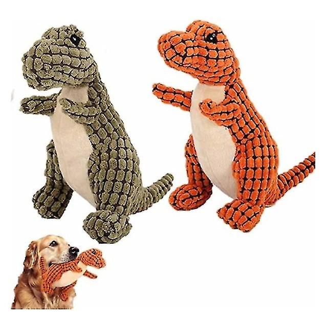 2stk Uforgængelig robust Dino, bedste interaktive hundelegetøj-e
