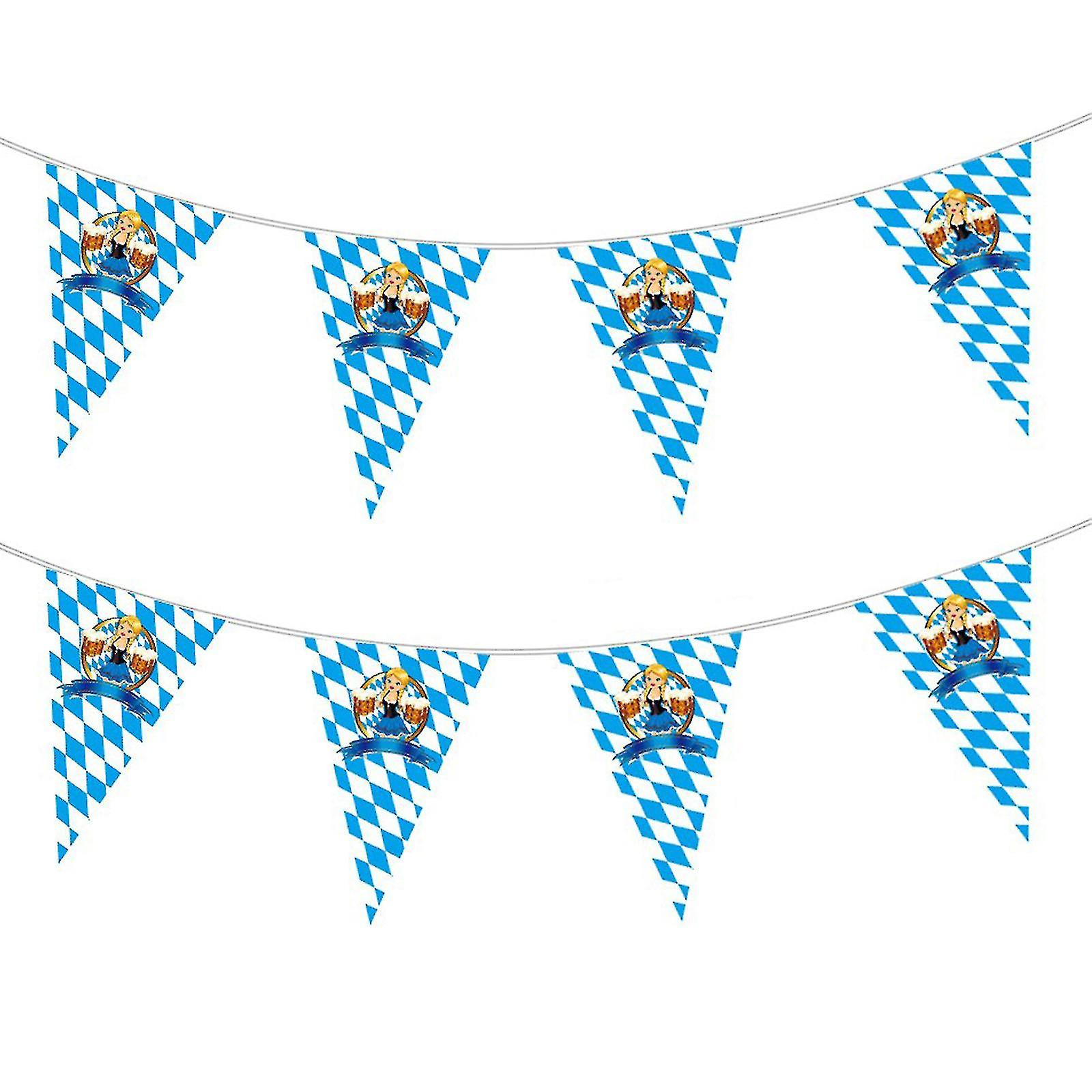 Oktoberfest Outdoor Decorative Blue Triangle Flag