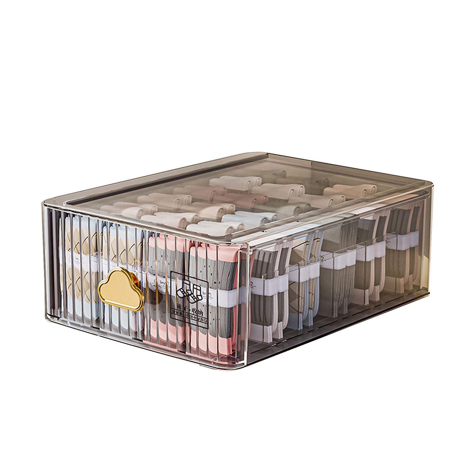 Stackable Plastic Storage Box Lightweight Clothes Storage Baskets For Shelves Countertop Laundry Room