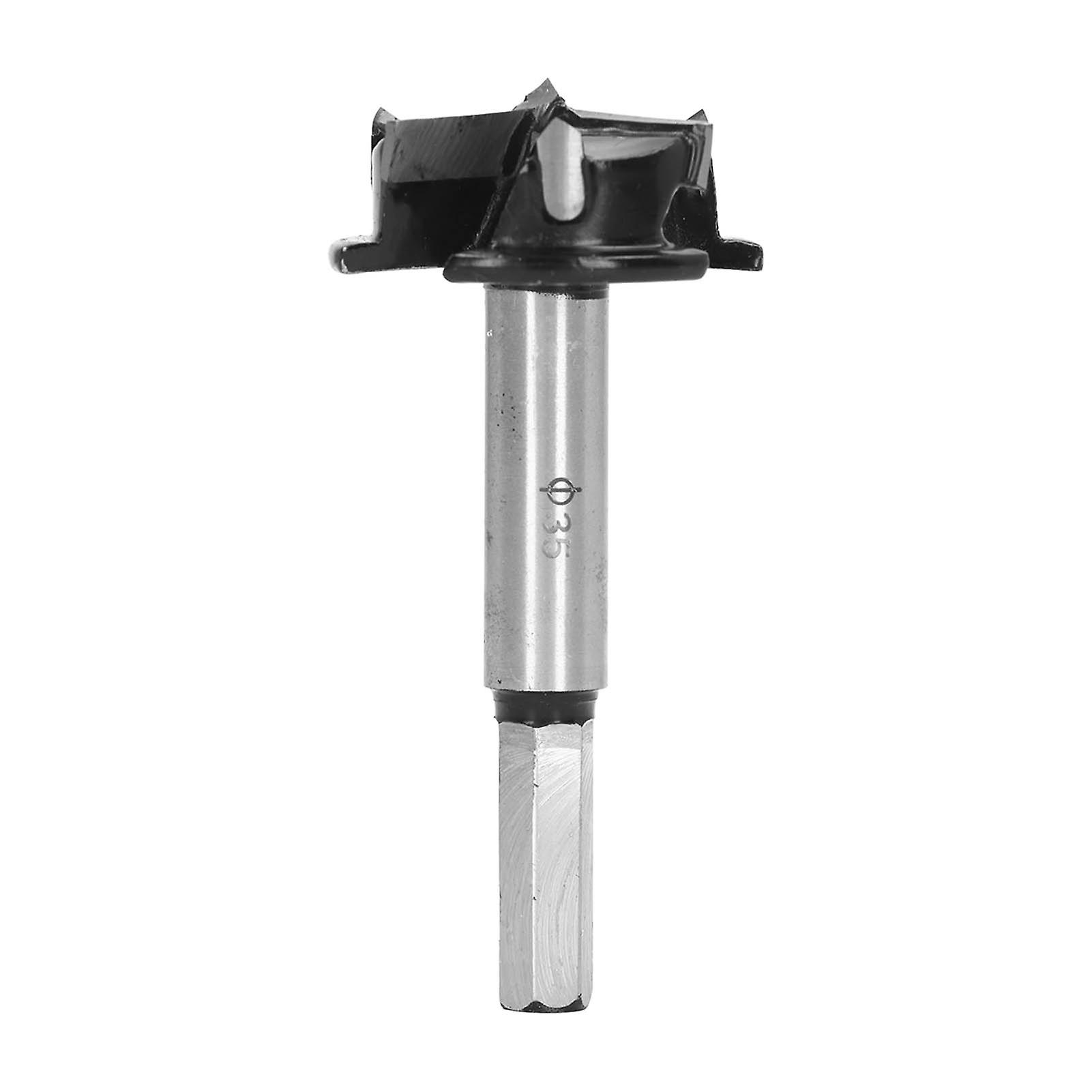 Qukaim Hinge Hole Opener 35MM Hinge Boring Bit, 3 Flute 4 Tooth Cemented Carbide Hole Opener Drill Bit for Woodworking, Precision Hinge Hole Saw