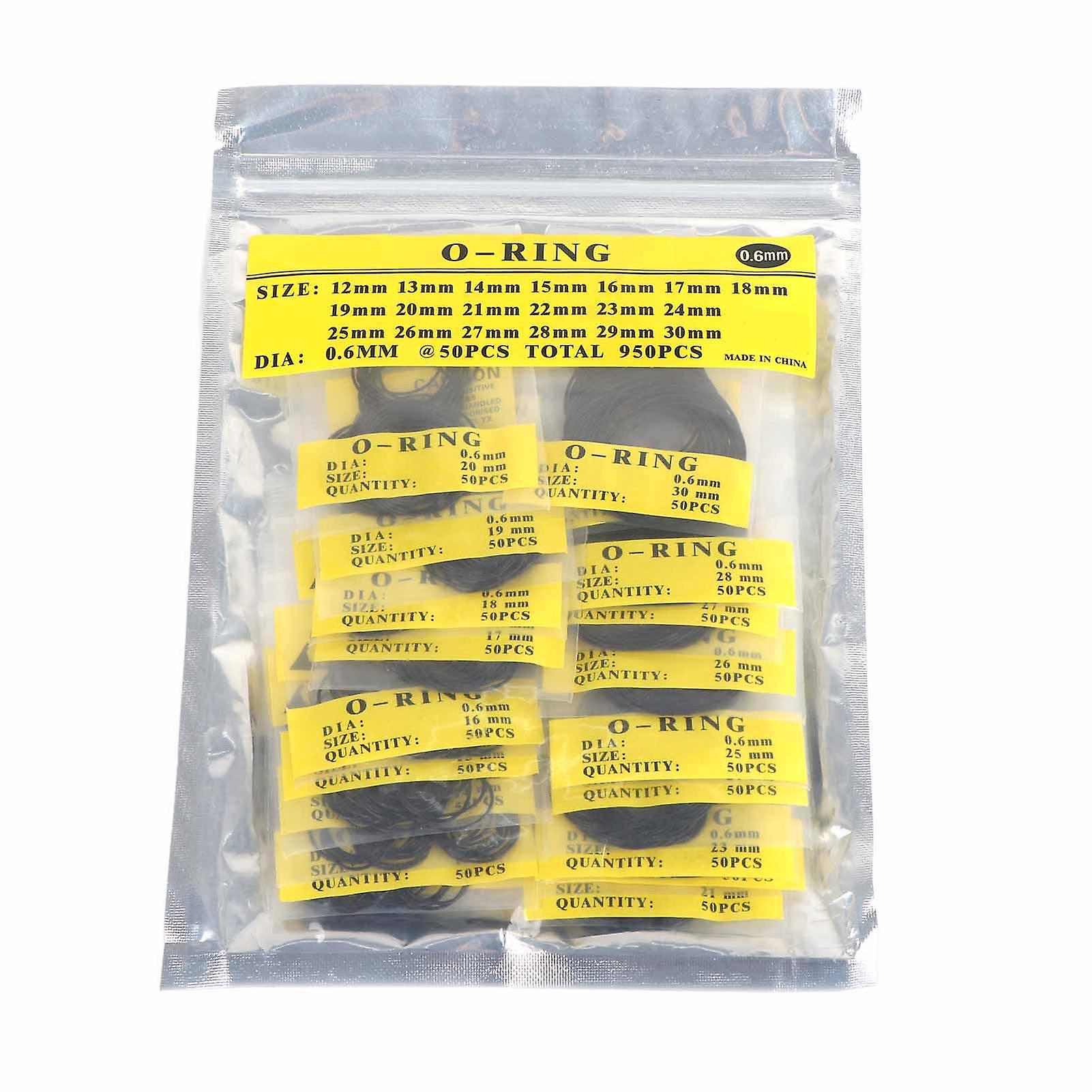"950pcs 12mm-30mm Universal Rubber O-Ring Watch Back Cover Seal Gaskets Replacement Set"
