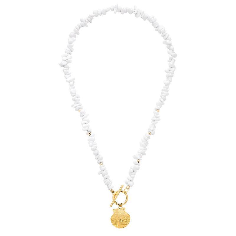 White Puka shell adjustable chain necklace 